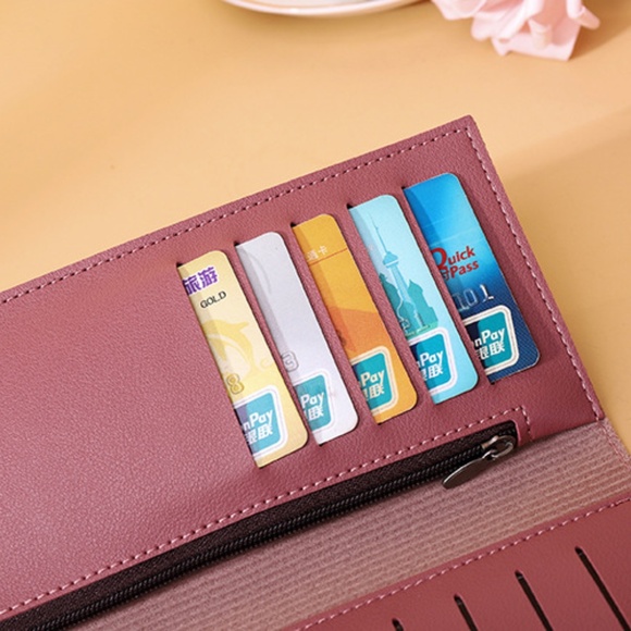 $10 ADD ON ITEM- Pink Clutch Wallet Leather Purse Tassel Charm Card Slot - Picture 7 of 10